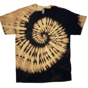 Single Swirl Reverse Black Tie-Dye Short Sleeve T-Shirt
