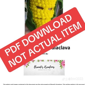 Crochet Corn Balaclava PDF DIGITAL DOWNLOAD Pattern