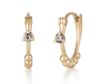 Hoop Earring Goud bezet met Diamanten