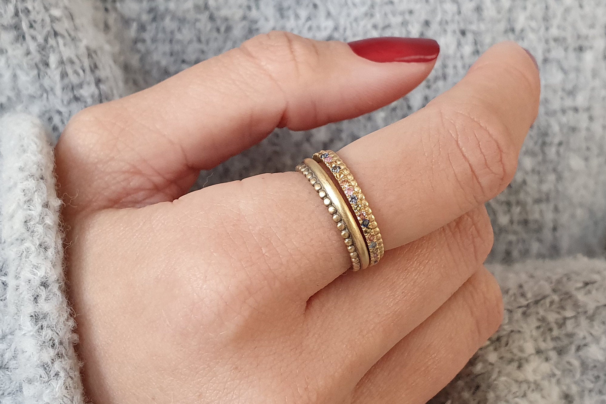 etsy gold ring set