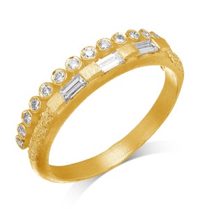 Unique Baguette Diamond Engagement Ring image 4