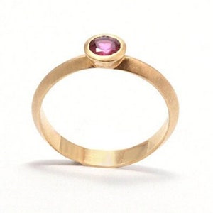 14k Solid Gold Solitaire Pink Tourmaline Engagement Ring with Customization Option image 6
