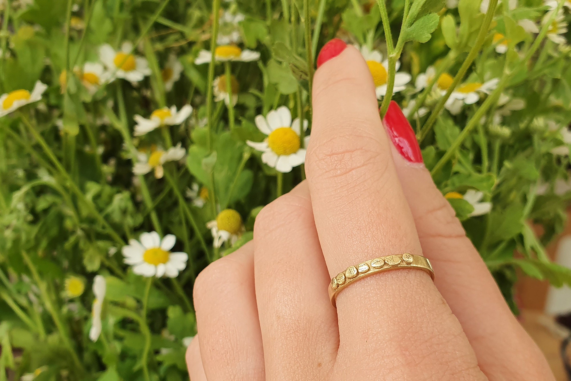 Thin Gold Band 18k Gold Wedding Ring Dainty Wedding Ring Etsy