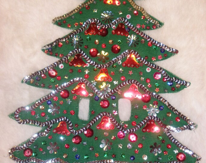 Vintage Christmas Tree Light Switch Cover Handmade Felt Etsy
