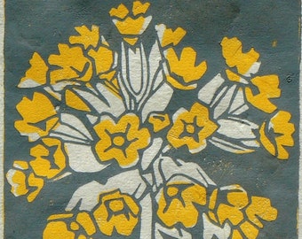 Mini linogravure coucou