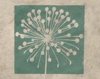 Impression mini linogravure tête graine d'allium