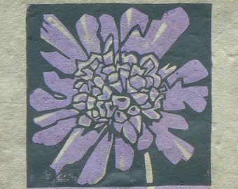 Impression mini linogravure Scabious
