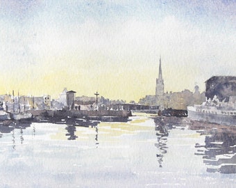 Redcliffe Morning - aquarelprint in beperkte oplage