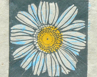 Chamomile mini linocut print