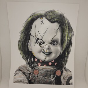 Chucky/Horror/Movie/Print/Blackandwhite/Art/11x8