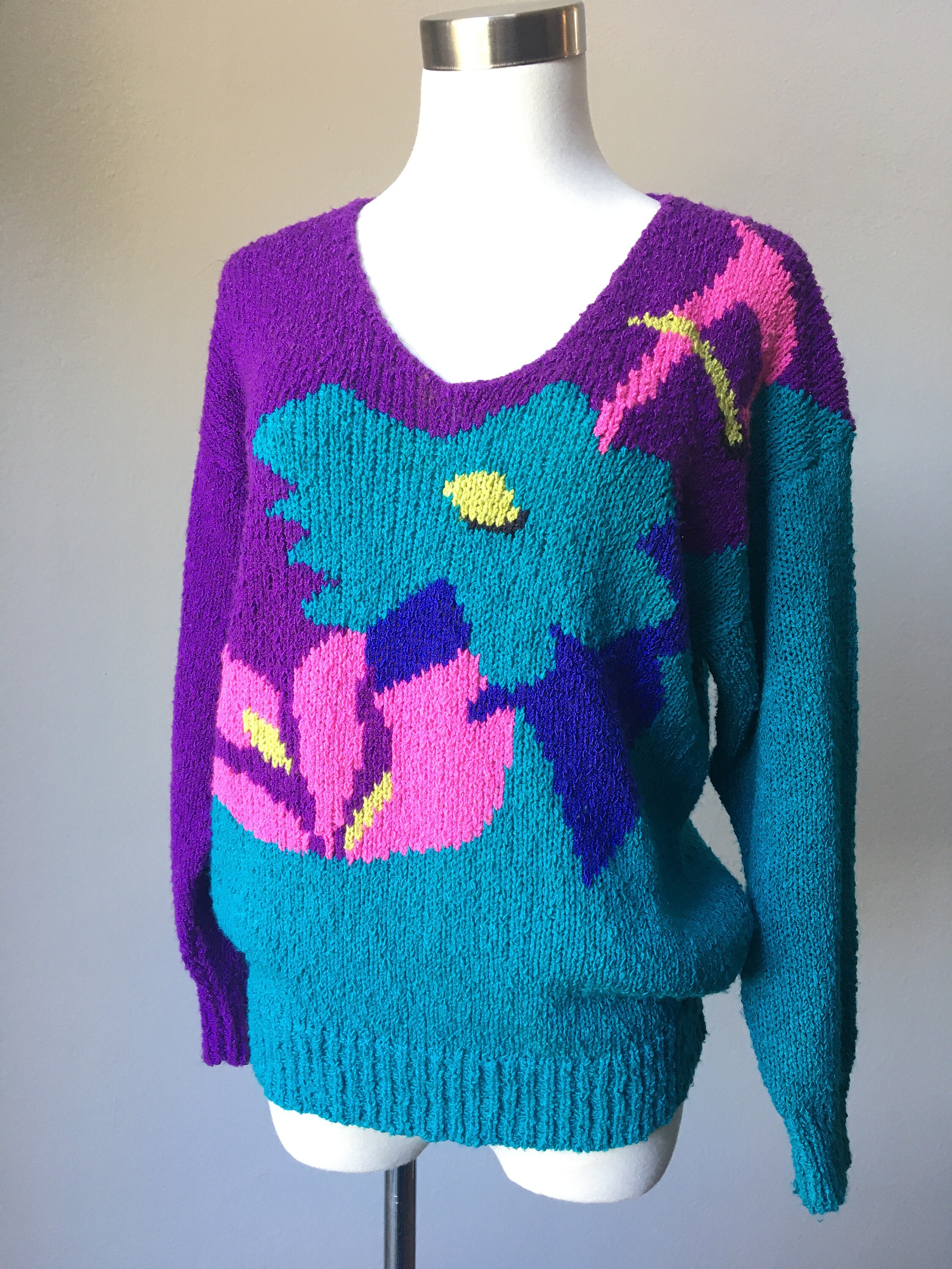 Pink Purple Sweater - Etsy