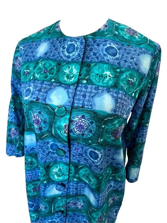 S M Top Coat Duster Tiki Tunic Blue by The Kahala… - image 2