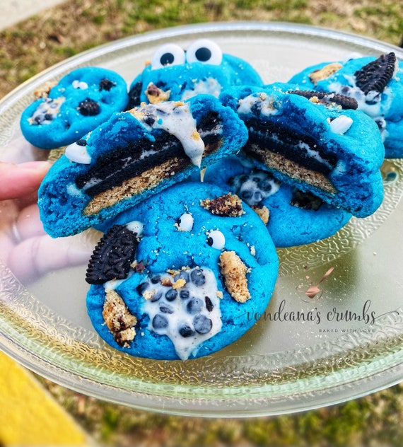Cookie Monster Cookies - Etsy