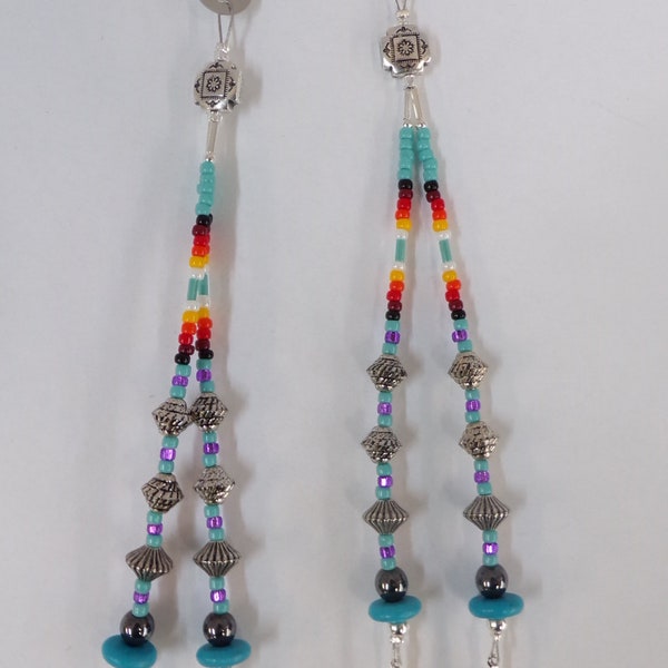 2 of Navajo About 8" Long Barrettes, Authentic Native American Indian FREE SHIPPING