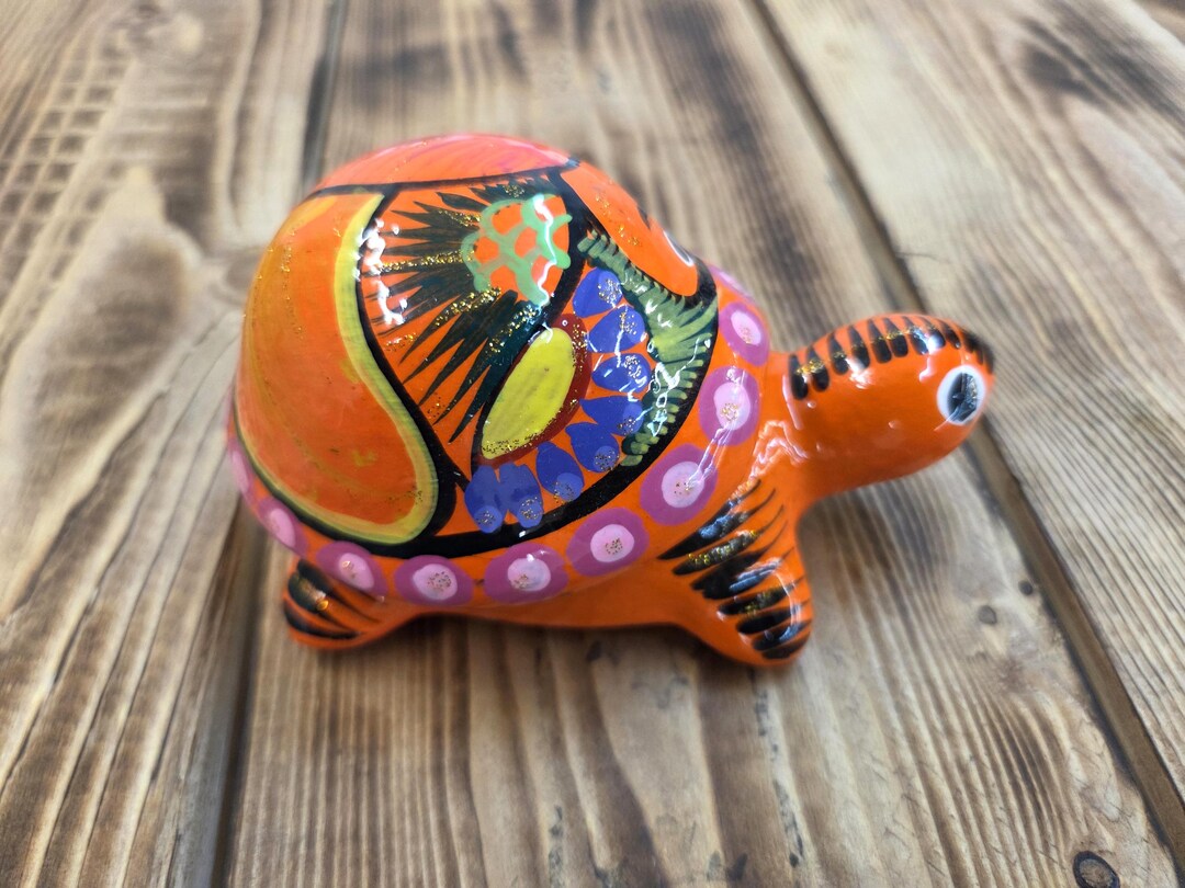 Hand-painted Ceramic Turtle Stash Box – Handmade Mexican Artisan ...