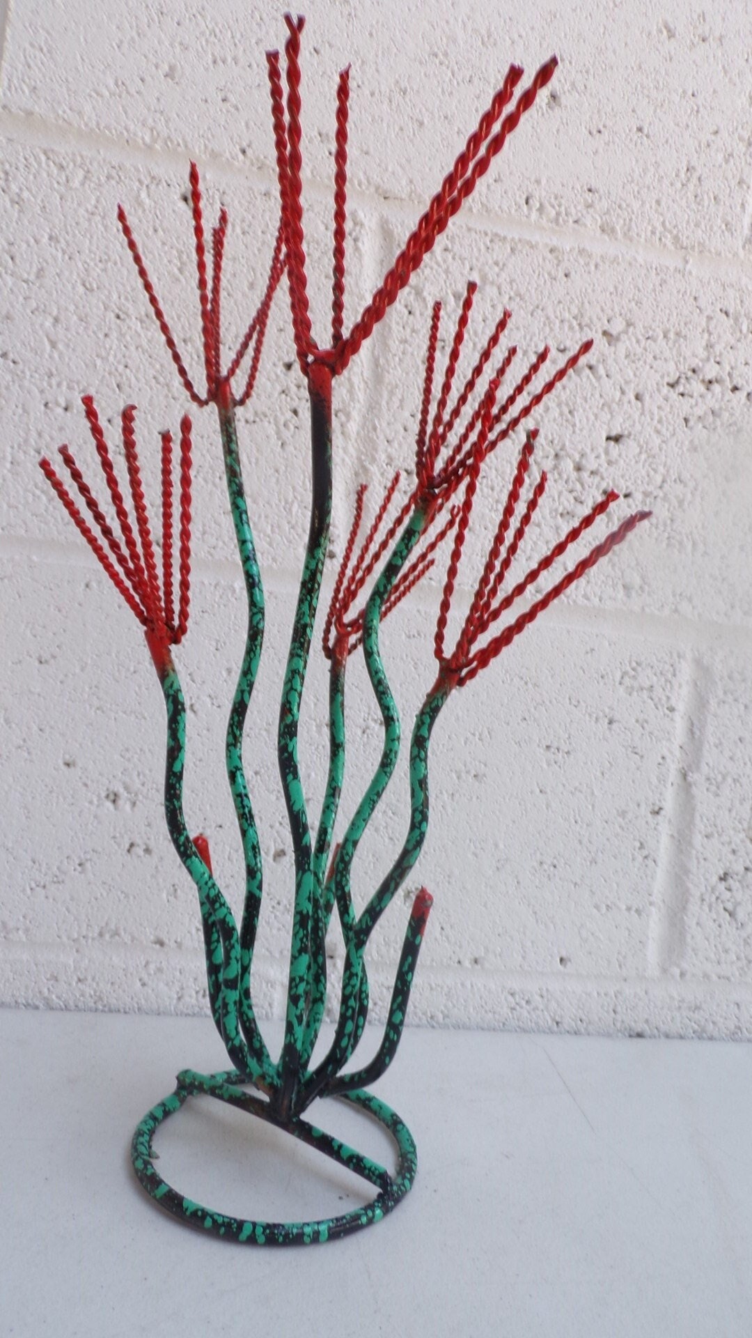 Small Ocotillo Metal Yard Art, Hand Made, Hand Painted, See Other
