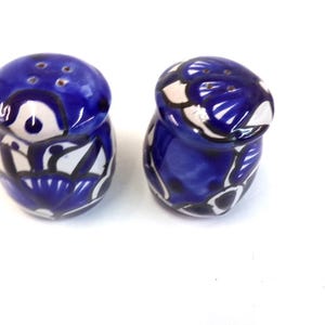 Beautiful Authentic Talavera Handmade, Hand Painted Set of Salt & Pepper Shakers. Free Shipping.
