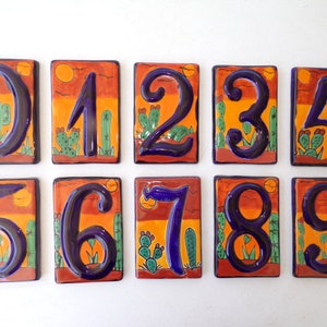 Our "Original"  Southwest Tile Address Numbers, Hand Made, Hand Painted, Long Lasting Talavera House #'s. FREE SHIPPING!