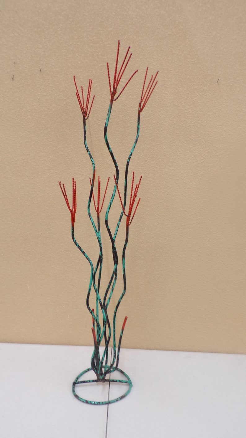 Larger Ocotillo Metal Yard Art Hand Made Hand Painted See Etsy