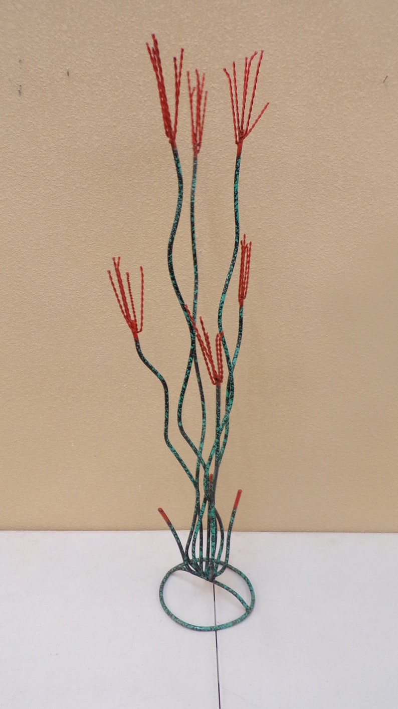 Larger Ocotillo Metal Yard Art Hand Made Hand Painted See Etsy