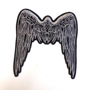 Large 10.25&quot; Ladies Biker Wings Back Patch. Iron On or Sew On. Free Shipping.