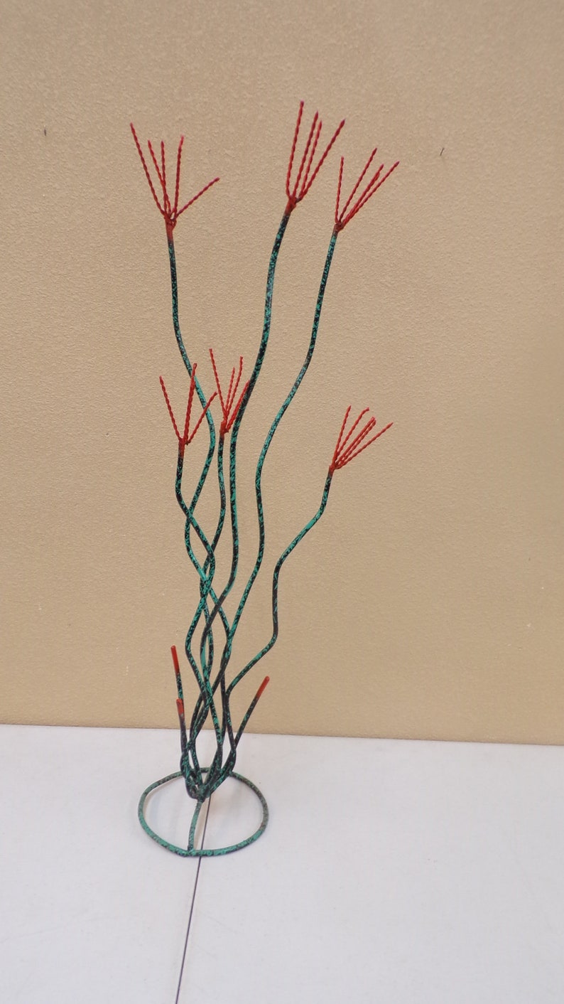 Larger Ocotillo Metal Yard Art Hand Made Hand Painted See Etsy