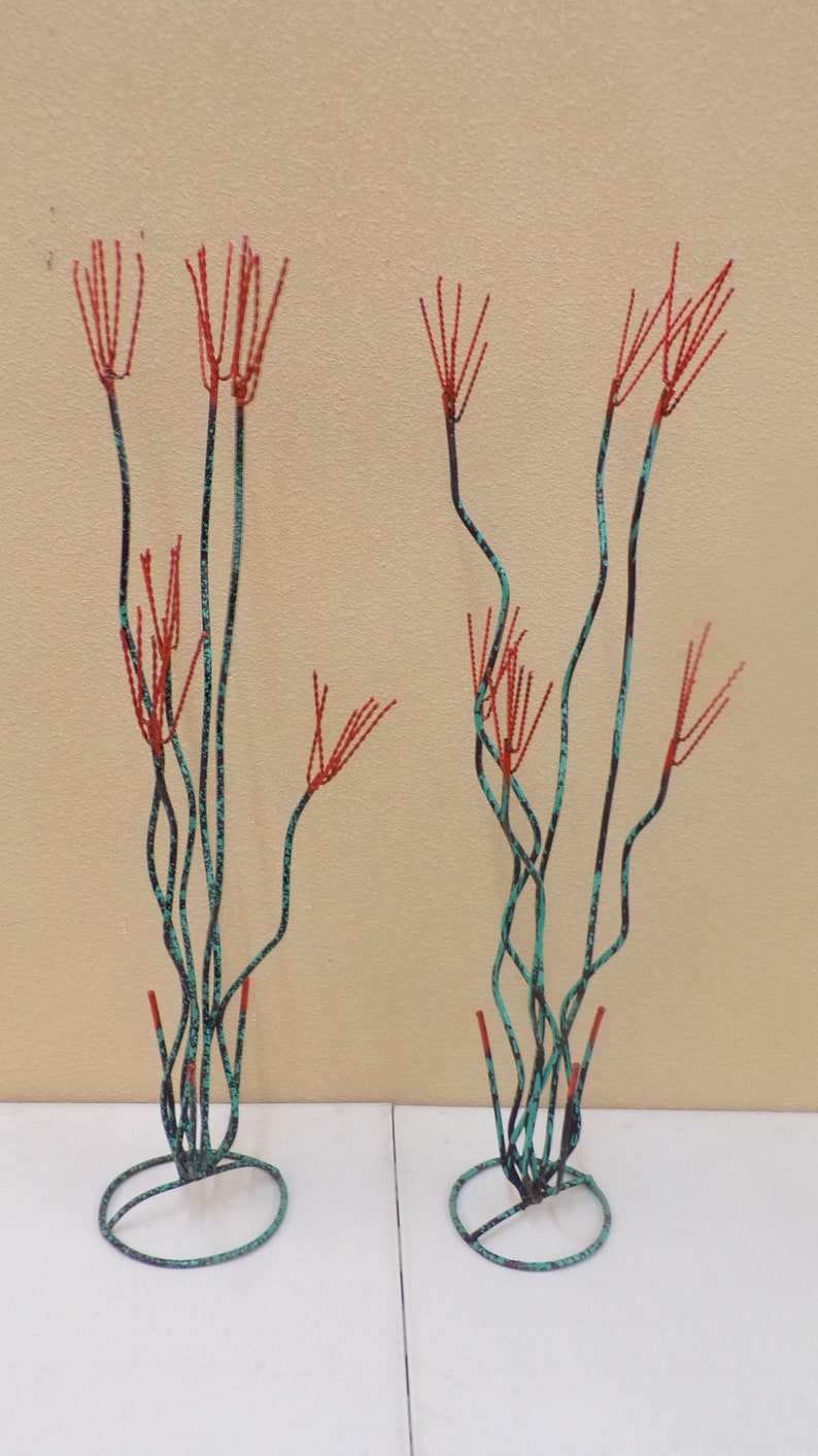 Larger Ocotillo Metal Yard Art Hand Made Hand Painted See Etsy