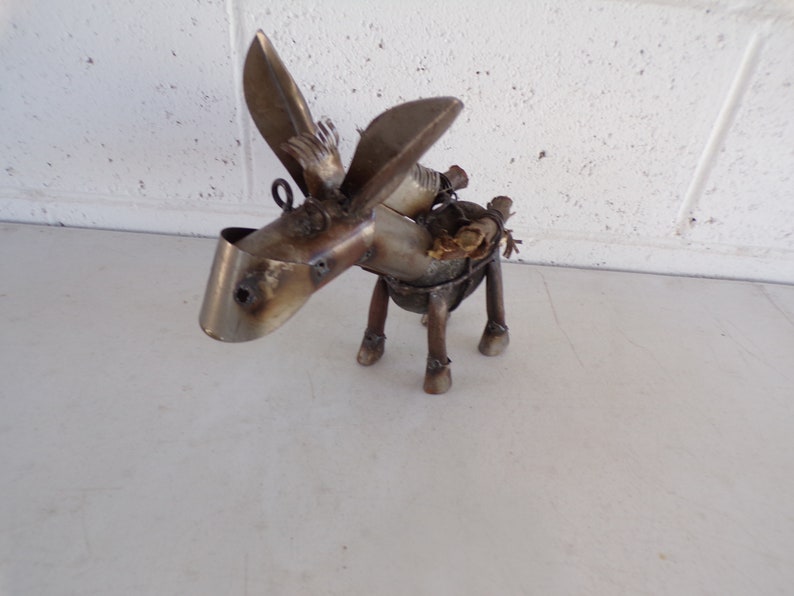 Metal Donkey Yard Art Hand Made by Mexican Artisans for Etsy