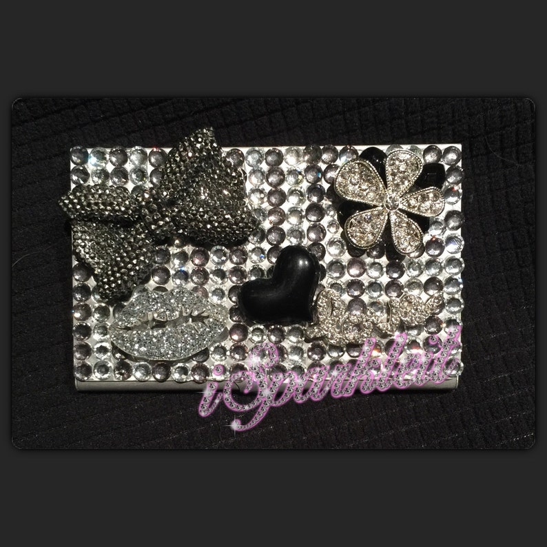 Custom Bling Rhinestone Sparkle Business Card Holders Etsy