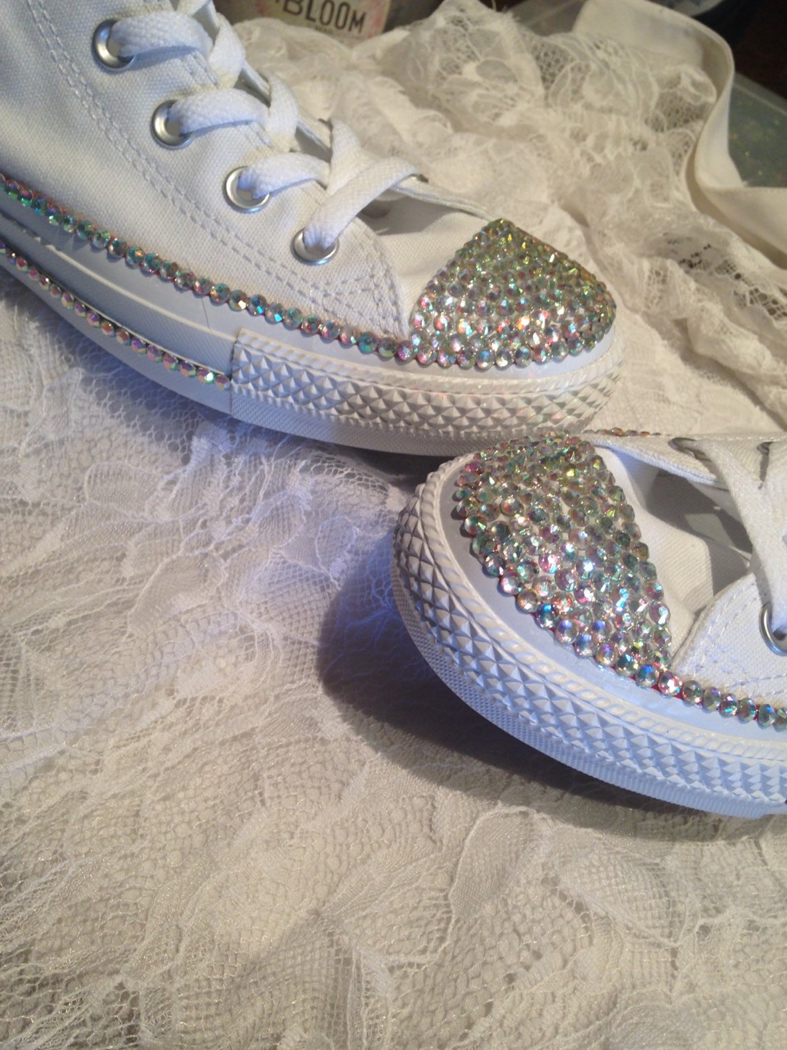 Custom Bling Rhinestone Sneakers Etsy