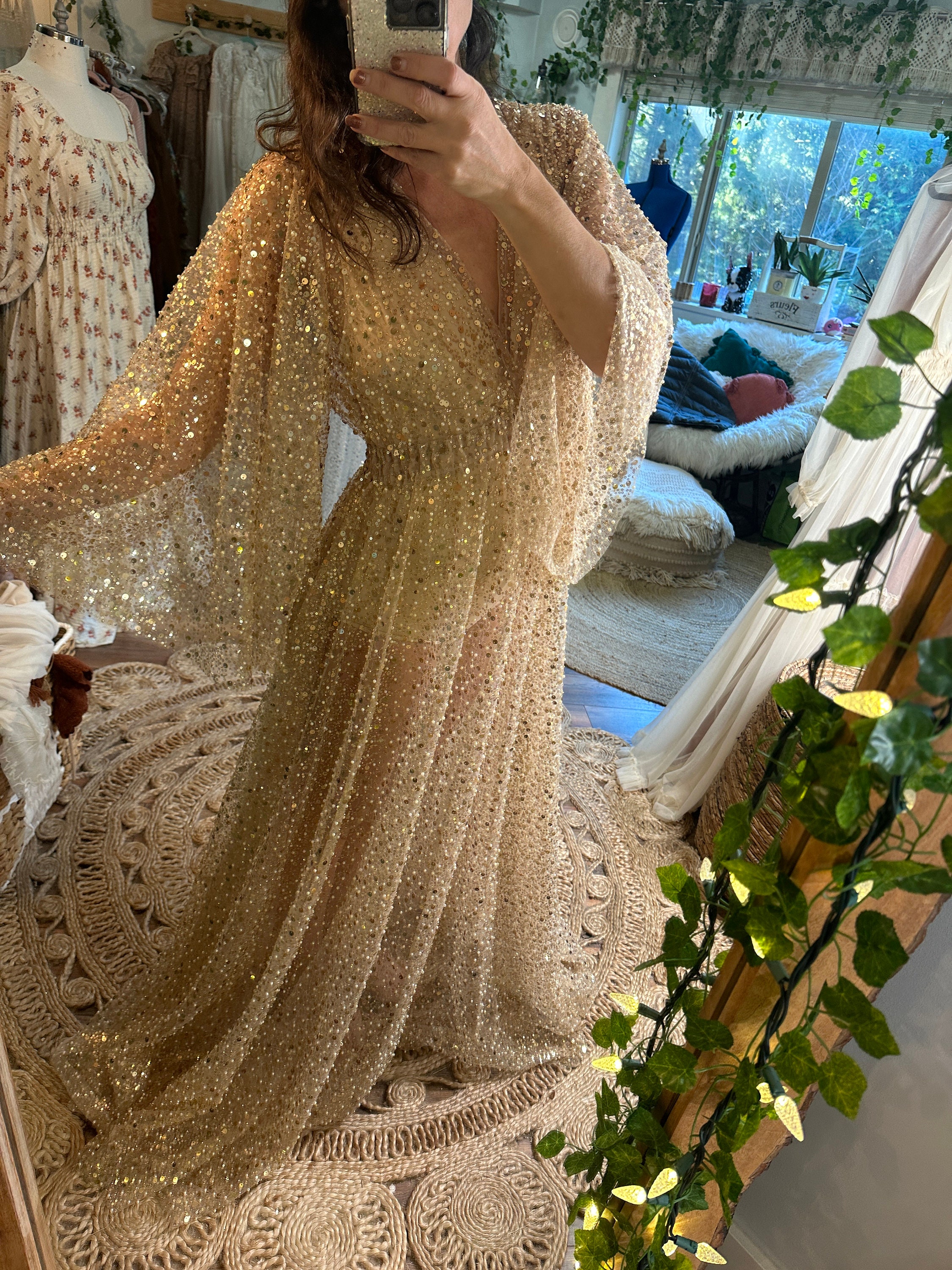 Primavera Couture 3796 Size 14, 20 Rose Gold Sequined Formal Dress Hig –  Glass Slipper Formals