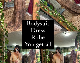 Ready to ship Dress, bodysuit, robe package as shown - goddess everyday sleeveless