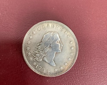 1794 Flowing Hair Silver Dollar Replica – Historic US Coin Collectible, Liberty & Eagle Design