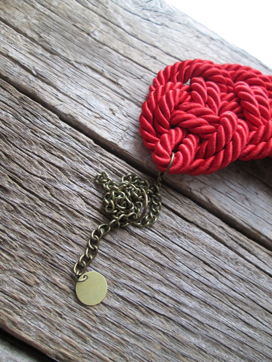 Red Rope Necklace Knot Necklace Etsy