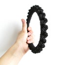 Black Rope knot necklace Black statement necklace