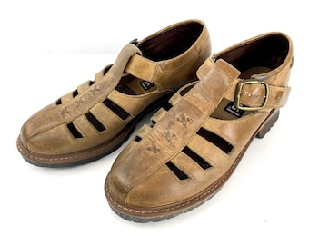 Mocasines Skechers vintage de los años 90 de piel nobuk para mujer, talla 9.5 B, color marrón, planos, originales.