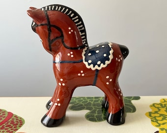 VIntage Swedish Nittsjö Small Ceramic Horse Dalarna