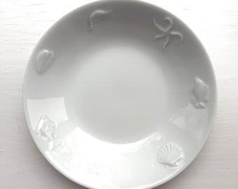 Apilco France Ocean Seashell Pasta Bowl 9 7/8" EUC