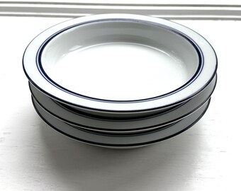 Conjunto de 3 tigelas de salada de sopa com borda azul Dansk Christianshavn Bistro