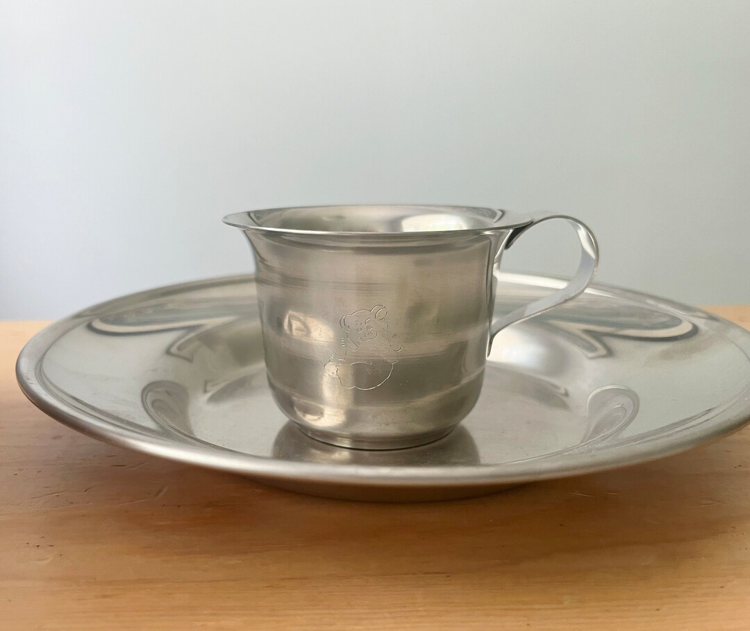 Vintage Danish Selandia Stainless Steel Child's Plate and Cup Etsy
