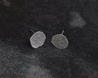 Silver | Textured | Wobbly | Large | Disc Studs