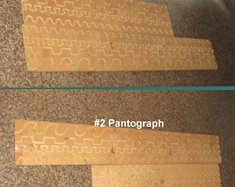 Longarm Pantograph, Wood Quilting Pattern Stylus For Little Gracie II Quilt Frame, 2 Piece, 96.5" total Length, 7" wide, 4 Designs,