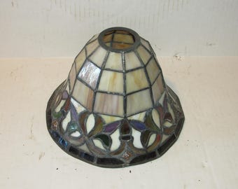 Vintage Tiffany Style Lamp Shade, Stained Glass Lamp Shade, Bell Shape, Lighting, Lamp Parts, Hanging Lamp, Chandelier, Etc