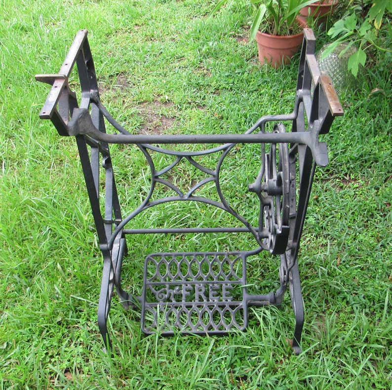 Antique Treadle THE FREE Sewing Machine Treadle Iron Legs Etsy