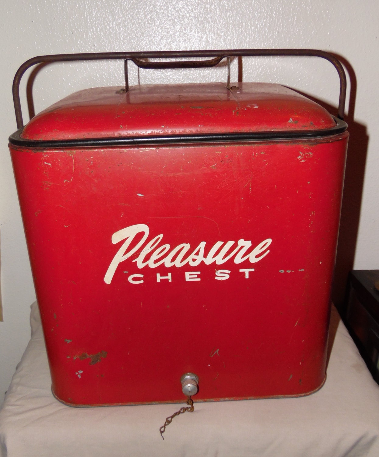 1950's Vintage Red PLEASURE CHEST Ice Chest Cooler W/ Etsy