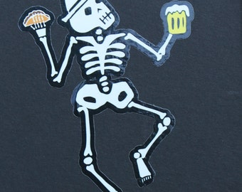 Tacos and Beer. #90 Day of the Dead Car Sticker.