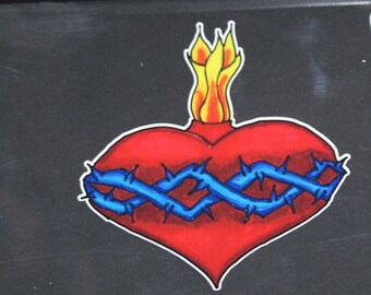 Sacred Heart vinyl sticker #116