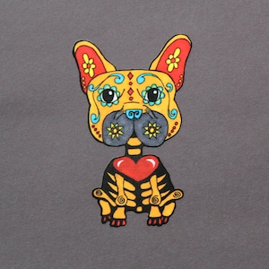 Day of the dead art Frenchie car sticker #119