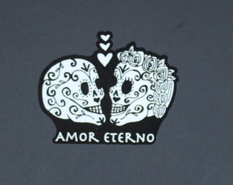 Amor Eterno / Eternal Love Sugar Skull Couple Sticker - Etsy