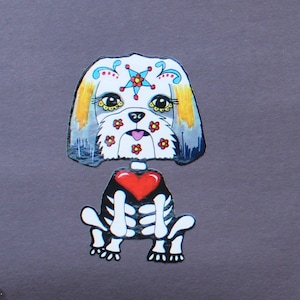 Day of the Dead Shih Tzu vinyl sticker # 121
